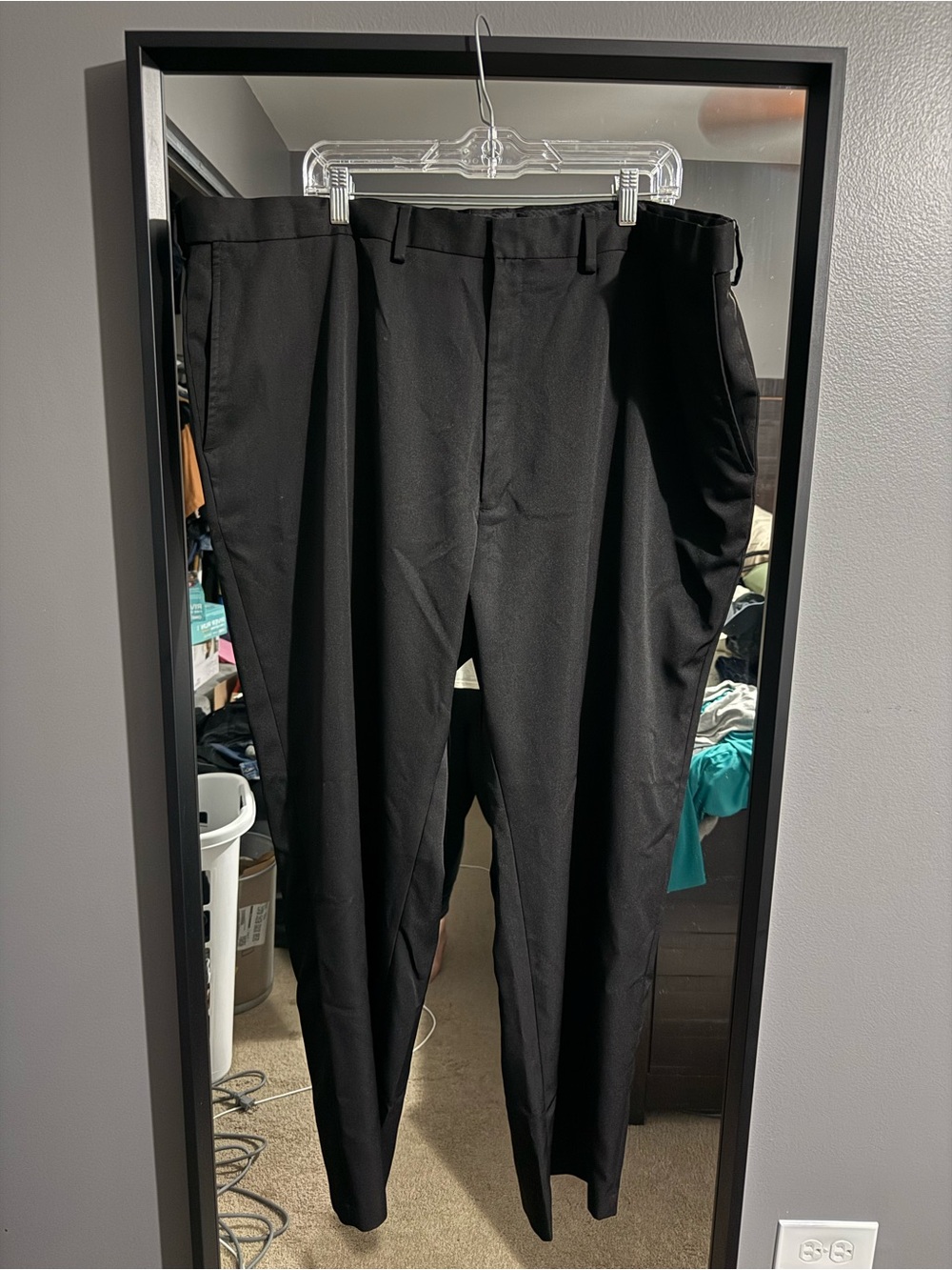 Haggar Black Men's Dress Pants - Tailored Straight Leg